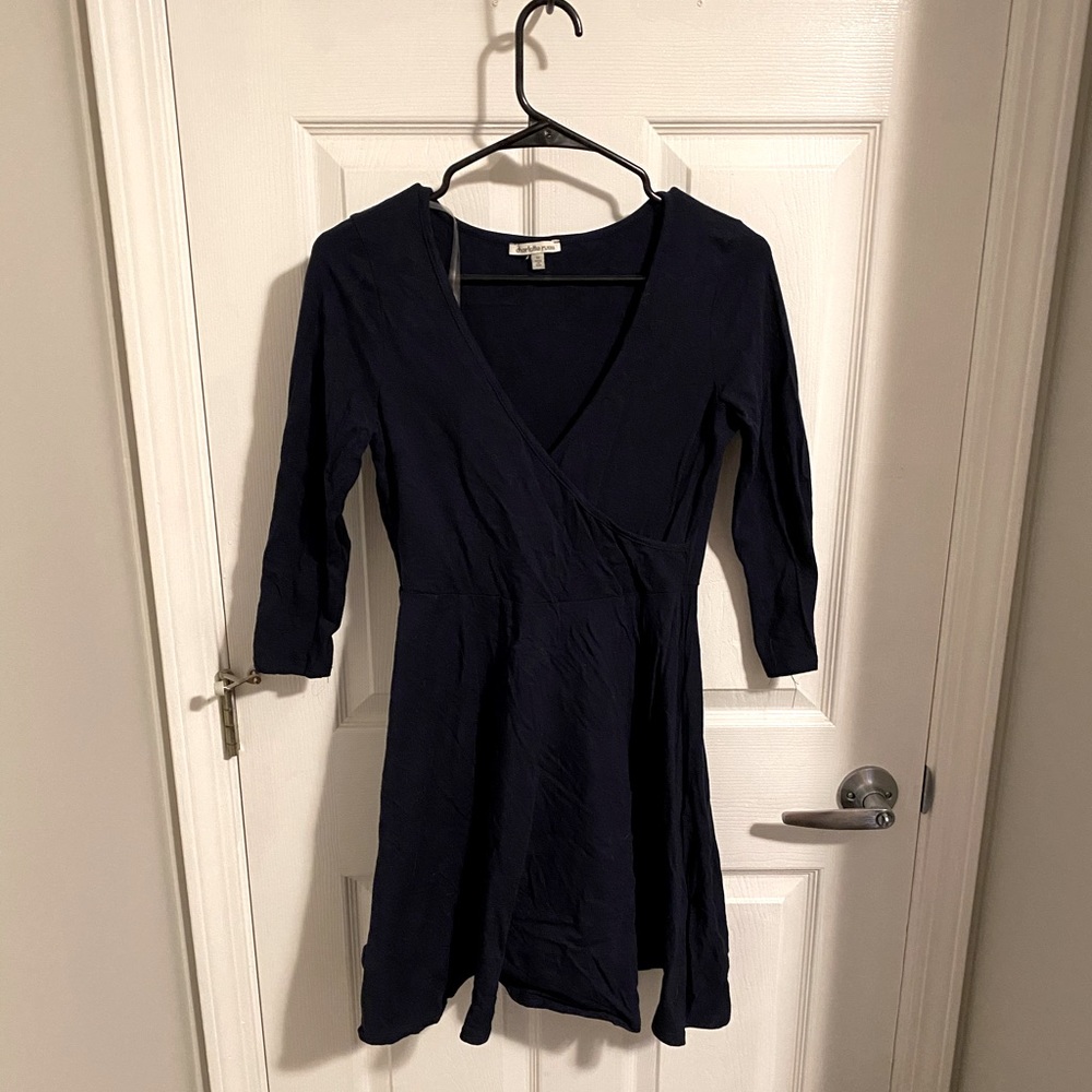 Charlotte Russe Deep V Neck Navy Dress (M)